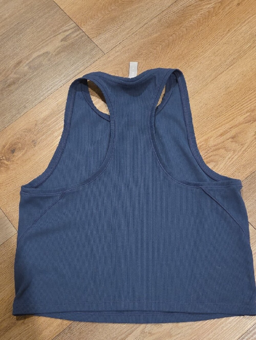 Athleta Navy Ribbed Racerback Crop Top - Picture 3 of 5